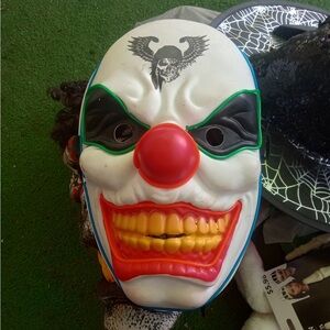 Colorful Clown Mask with Red Nose